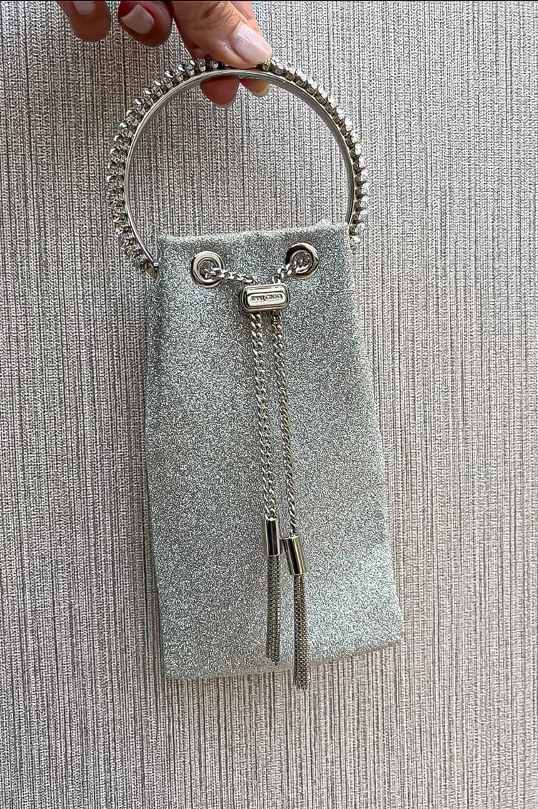 JIMMY CHOO - SILVER - GLITTERY - HANDBAG