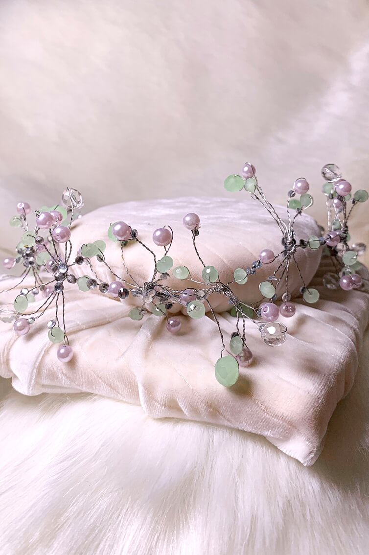 GREEN PURPLE HEADPIECE TOUMAJEAN