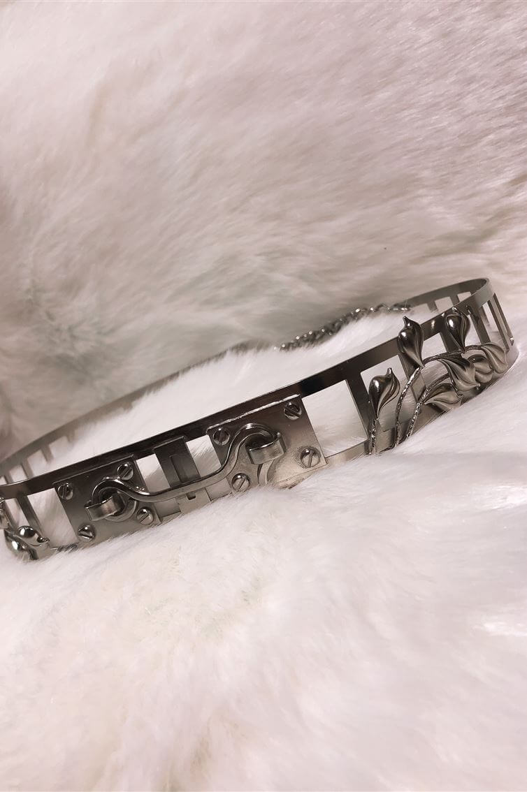 BELT - SILVER - METALLIC - ENGRAVED