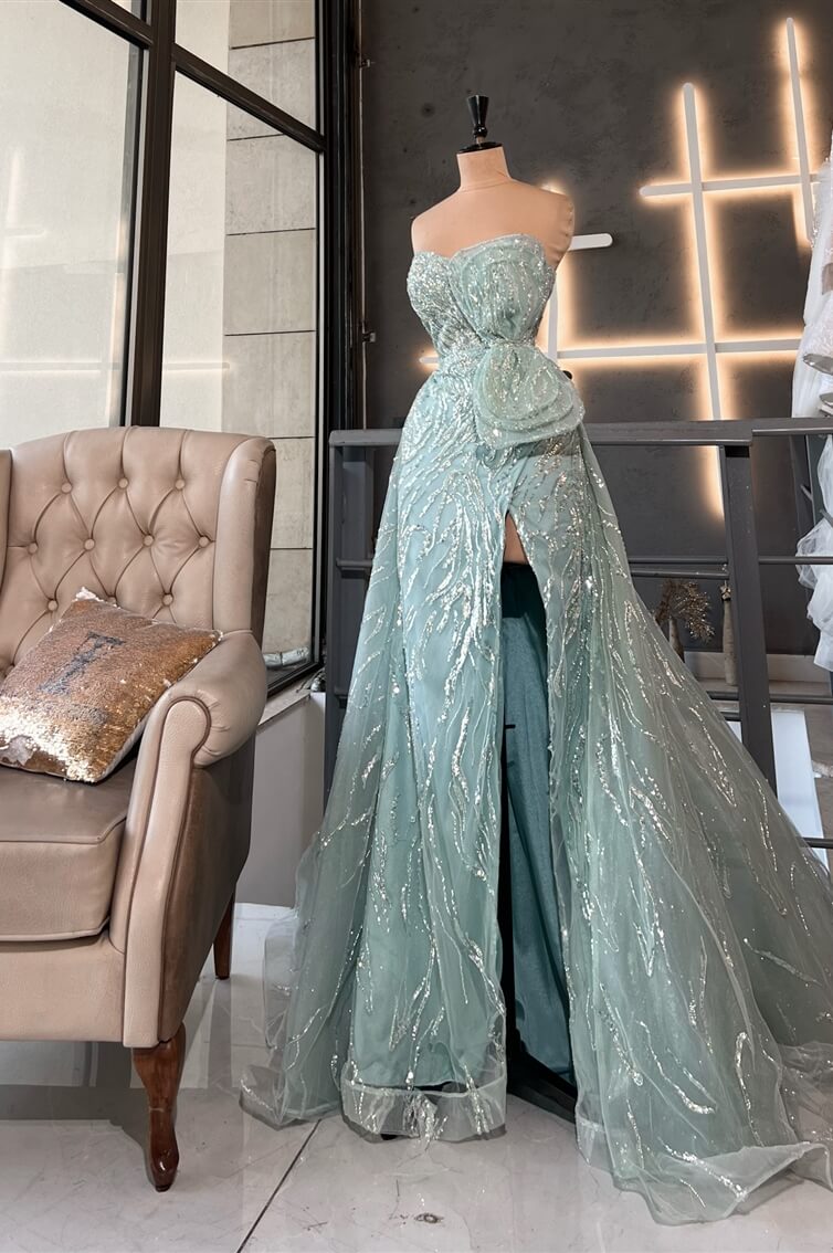 “LENORE”-GREEN-MERMAID-LONG-STRAPLESS