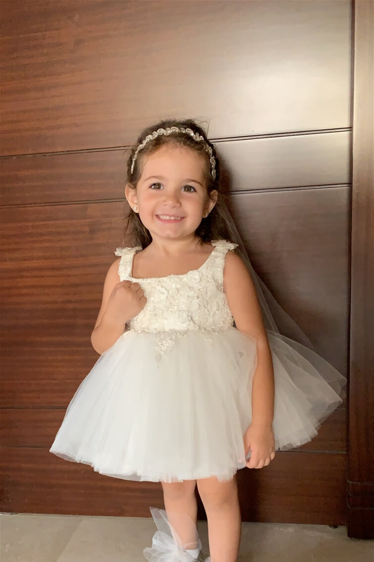 BABY - FLOWER GIRL - WHITE - PRINCESS CUT
