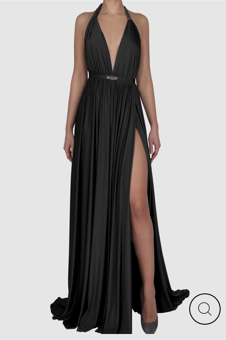 ALANA - BLACK - LONG - V CUT